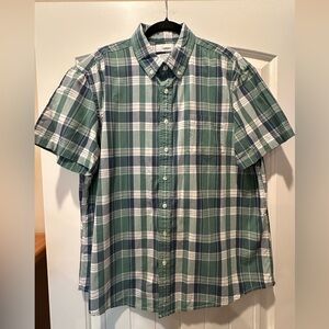 Sonoma Men's Blue and Green Plaid Button Down Shirt